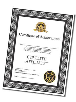 CSP Elite Affiliate Certificate