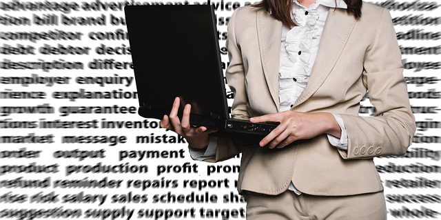 woman with computer business policies